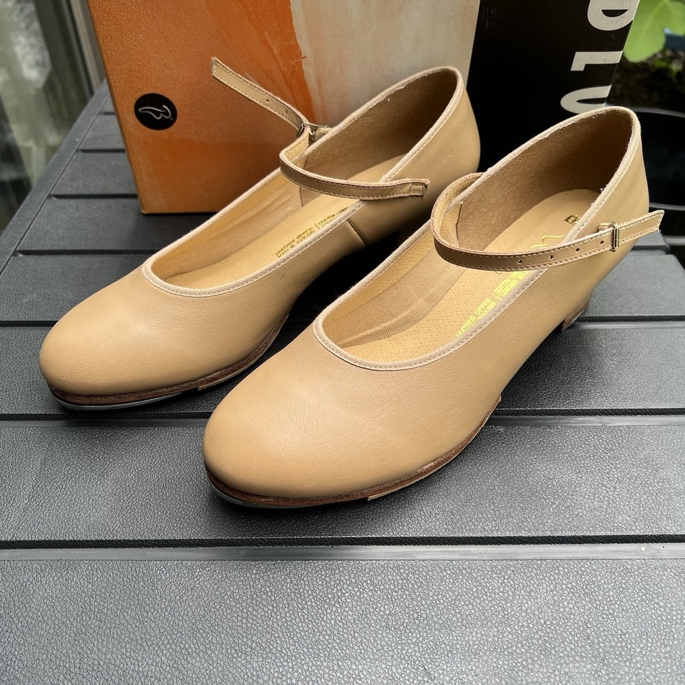 BLOCH Techno Show Tapper Women 10.5 M Tan Leather Mary Jane Tap Dance Shoes #6 H - Picture 4 of 14